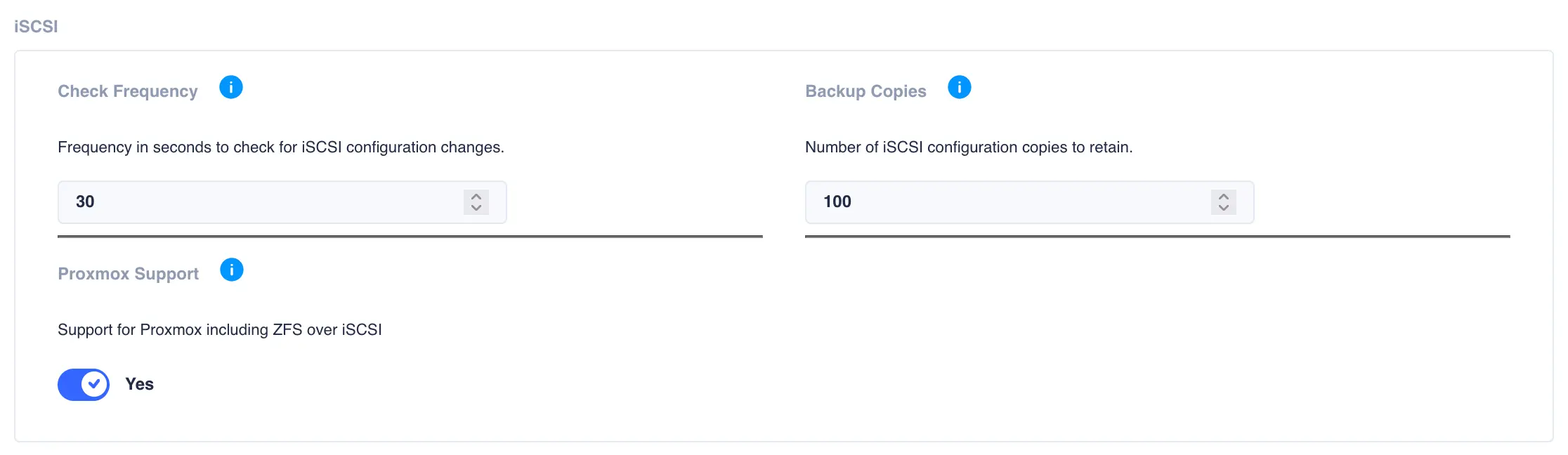 zoi-rsf-iscsi-settings