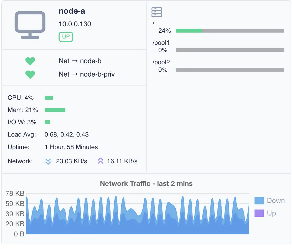 Dashboard Node Panel