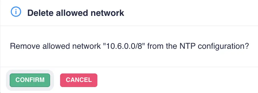 NTP Del Allowed Network