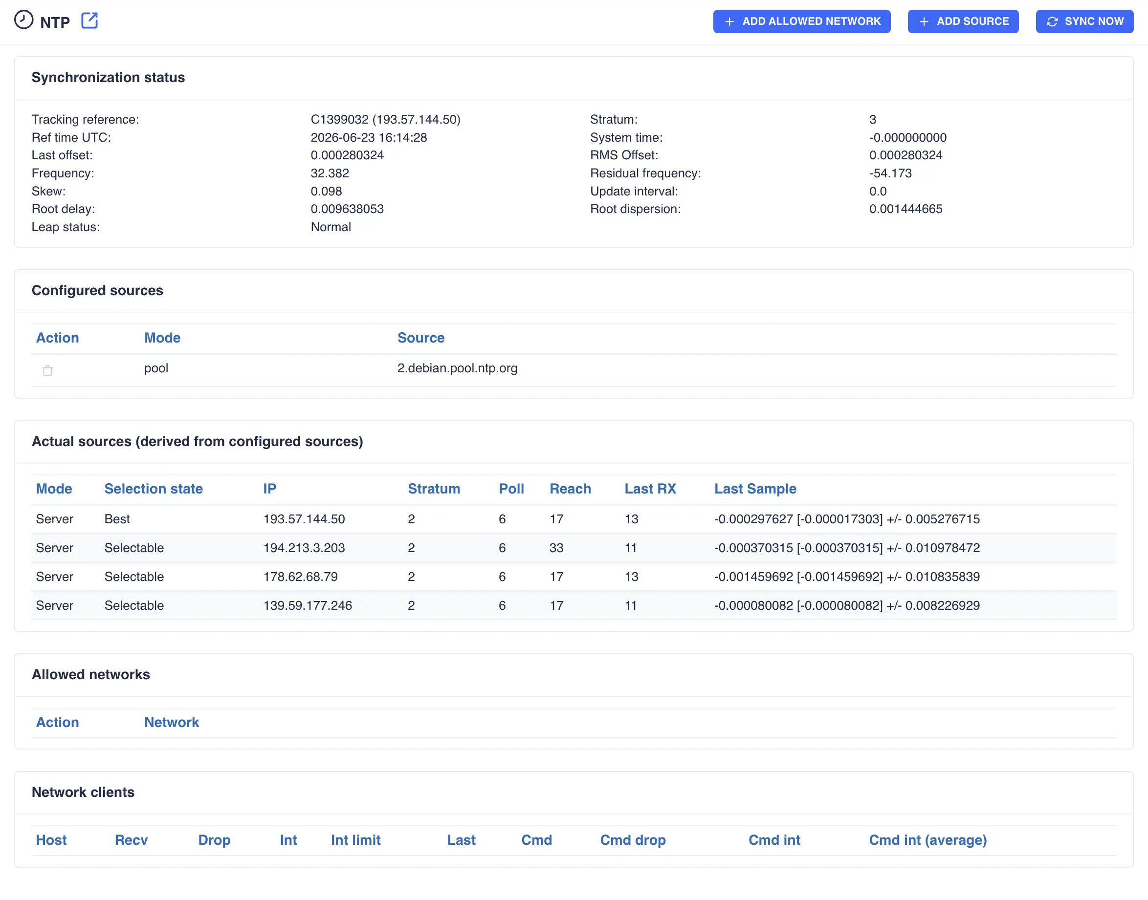 NTP Main Window