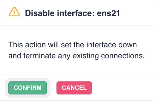 Disable interface