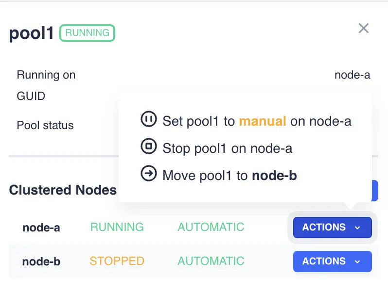 Dashboard Service Popup Service Menu